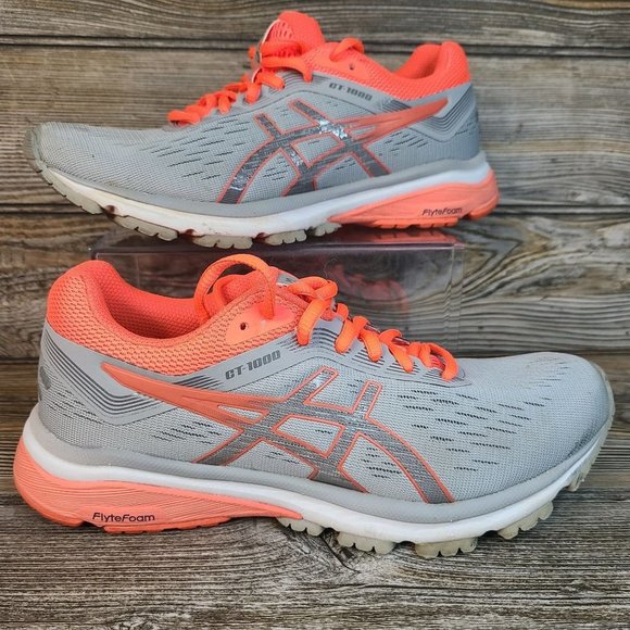Asics Shoes - Asics Gt-1000 7 Orange/White Running Shoes Women"s Size 6